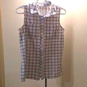 Notations Petite Checkered Blouse (M)